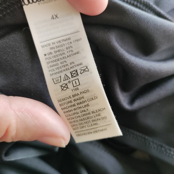 Old Navy Black One Piece Swimsuit Plus Size 4X Brand New Tie Back - Picture 5 of 6